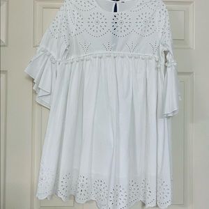 Boho cotton embroidered mini dress